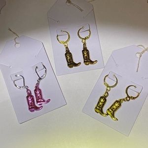 New! Cowboy boots earrings